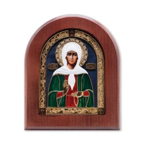 Света Мати Матрона - икона у заобљеном дрвеном раму